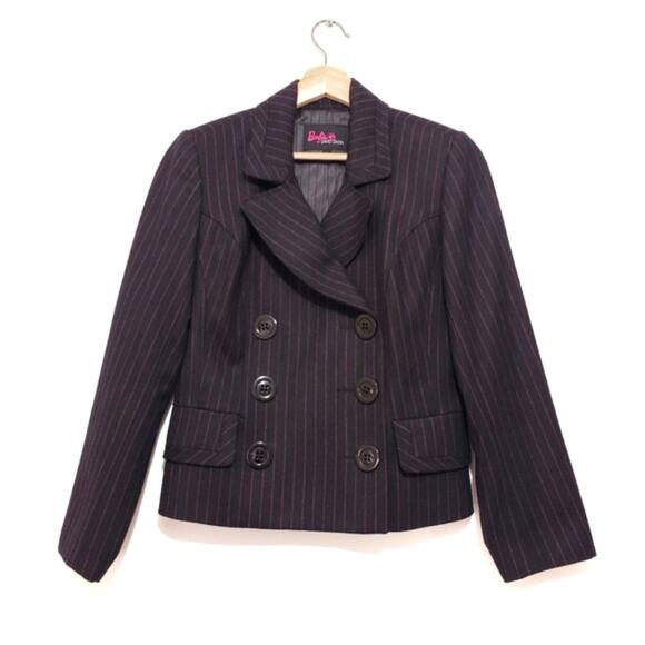 Barbie by David Dixon | Mattel Collaboration Wool Blend Pin Stripe Blazer - Picture 1 of 8